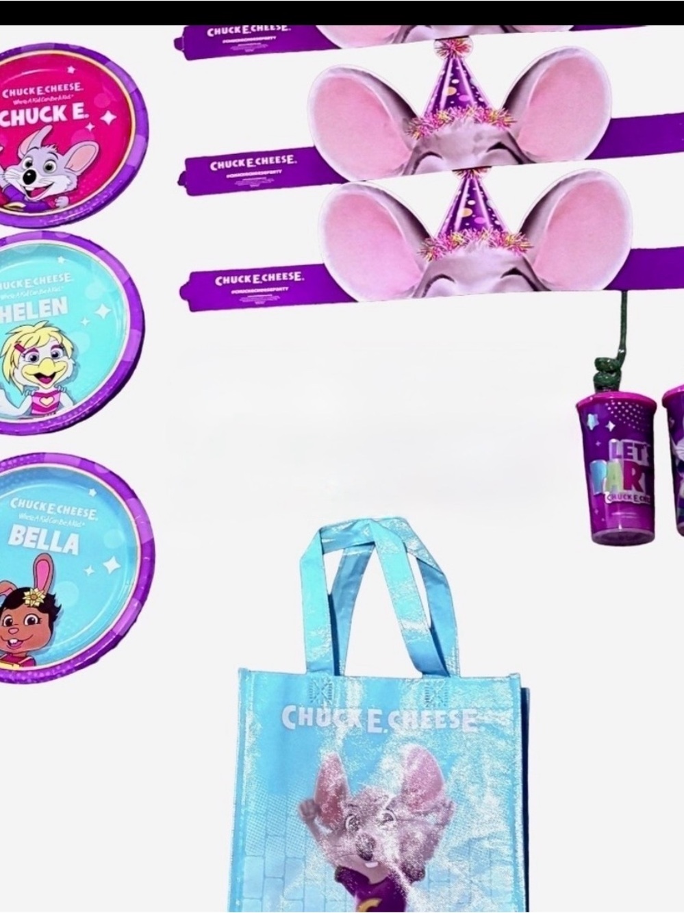 Chuck E. Cheese Party Supplies Lot | Cups, Plates Hats CEC Birthday Star - Picture 2 of 6